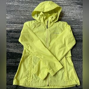 COLUMBIA Zip-Up Water Repellant Rain Jacket With Detachable Hood